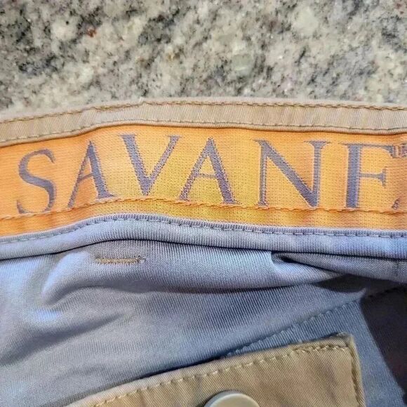 Savane Men's Tan Cotton/Spandex Flat Front Chino Shorts - Picture 12 of 14